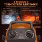 Calefactor Eléctrico Cerámico PTC 5000W Termostato Regulable 3 Modos Ángulo Ajustable Portátil para 48 ㎡ Naranja