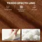 Sillón de Salón con Reposapiés Ajustable y Giratorio 360° de Lino Respaldo Forma Abanico Acolchado Grueso Marrón Oscuro