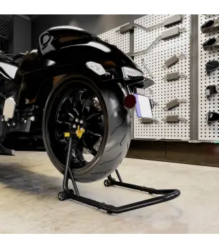 Caballete Elevador Universal Soporte Rueda Trasera Moto de Acero Robusta Carga 544 kg con Horquillas en U y L Ajustables