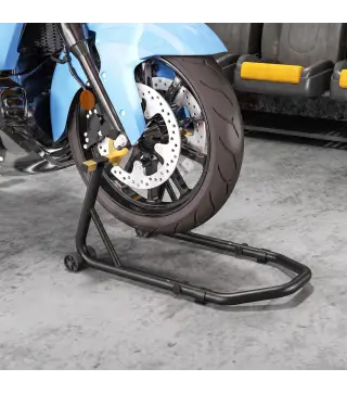 Caballete Elevador Universal Soporte Rueda Trasera Moto de Acero Robusta Carga 544 kg con Horquillas en U y L Ajustables
