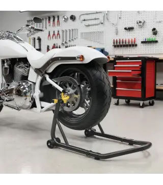Caballete Elevador Universal Soporte Rueda Trasera Moto de Acero Robusta Carga 544 kg con Horquillas en U y L Ajustables