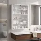 Botiquín de Pared de 5 Niveles con 2 Puertas de Cristal Estantes Ajustables Cerradura y 2 Llaves 60x17x82,5 cm Blanco Botiquín de Pared de 5 Niveles con 2 Puertas de Cristal Estantes Ajustables Cerradura y 2 Llaves 60x17x82,5 cm Blanco