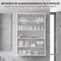 Botiquín de Pared de 5 Niveles con 2 Puertas de Cristal Estantes Ajustables Cerradura y 2 Llaves 60x17x82,5 cm Blanco Botiquín de Pared de 5 Niveles con 2 Puertas de Cristal Estantes Ajustables Cerradura y 2 Llaves 60x17x82,5 cm Blanco