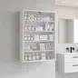 Botiquín de Pared de 5 Niveles con 2 Puertas de Cristal Estantes Ajustables Cerradura y 2 Llaves 60x17x82,5 cm Blanco Botiquín de Pared de 5 Niveles con 2 Puertas de Cristal Estantes Ajustables Cerradura y 2 Llaves 60x17x82,5 cm Blanco