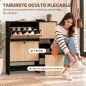 Zapatero Estrecho con 2 Cajones Abatibles Armario Taburete Oculto Estantes Ajustables 8-10 Pares 100x23,8x100 cm Roble
