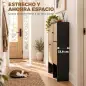 Zapatero Estrecho con 2 Cajones Abatibles Armario Taburete Oculto Estantes Ajustables 8-10 Pares 100x23,8x100 cm Roble