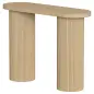 Mesa Consola con Patas Acanaladas Almacenamiento Oculto Patas de Columnas 103x35x80 cm Roble