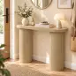 Mesa Consola con Patas Acanaladas Almacenamiento Oculto Patas de Columnas 103x35x80 cm Roble