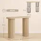 Mesa Consola con Patas Acanaladas Almacenamiento Oculto Patas de Columnas 103x35x80 cm Roble