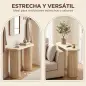 Mesa Consola con Patas Acanaladas Almacenamiento Oculto Patas de Columnas 103x35x80 cm Roble