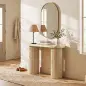 Mesa Consola con Patas Acanaladas Almacenamiento Oculto Patas de Columnas 103x35x80 cm Roble