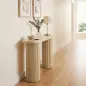 Mesa Consola con Patas Acanaladas Almacenamiento Oculto Patas de Columnas 103x35x80 cm Roble