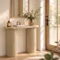 Mesa Consola con Patas Acanaladas Almacenamiento Oculto Patas de Columnas 103x35x80 cm Roble