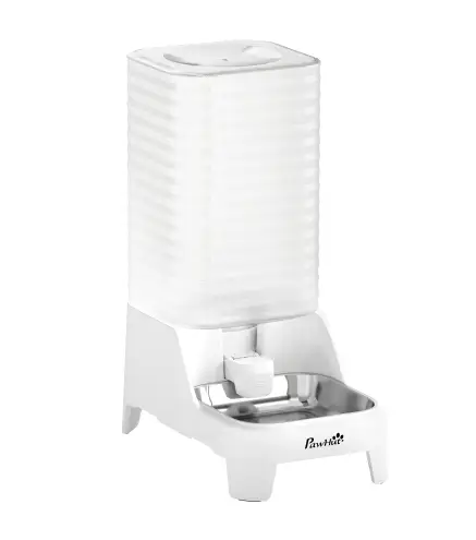Dispensador de Agua Automático por Gravedad para Perros y Gatos 8 L Boquilla Abatible Cuenco de Acero Inoxidable Blanco