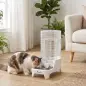Dispensador de Agua Automático por Gravedad para Perros y Gatos 8 L Boquilla Abatible Cuenco de Acero Inoxidable Blanco