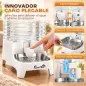 Dispensador de Agua Automático por Gravedad para Perros y Gatos 8 L Boquilla Abatible Cuenco de Acero Inoxidable Blanco