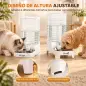 Dispensador de Agua Automático por Gravedad para Perros y Gatos 8 L Boquilla Abatible Cuenco de Acero Inoxidable Blanco