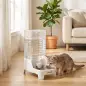 Dispensador de Agua Automático por Gravedad para Perros y Gatos 8 L Boquilla Abatible Cuenco de Acero Inoxidable Blanco