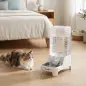 Dispensador de Agua Automático por Gravedad para Perros y Gatos 8 L Boquilla Abatible Cuenco de Acero Inoxidable Blanco