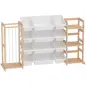 Estantería Infantil de Juguetes de Madera con 12 Cajas Organizador de Peluches 3 Estantes 146x39,5x88 cm Natural Estantería Infantil de Juguetes de Madera con 12 Cajas Organizador de Peluches 3 Estantes 146x39,5x88 cm Natural