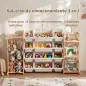 Estantería Infantil de Juguetes de Madera con 12 Cajas Organizador de Peluches 3 Estantes 146x39,5x88 cm Natural Estantería Infantil de Juguetes de Madera con 12 Cajas Organizador de Peluches 3 Estantes 146x39,5x88 cm Natural