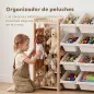 Estantería Infantil de Juguetes de Madera con 12 Cajas Organizador de Peluches 3 Estantes 146x39,5x88 cm Natural Estantería Infantil de Juguetes de Madera con 12 Cajas Organizador de Peluches 3 Estantes 146x39,5x88 cm Natural