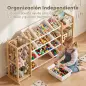 Estantería Infantil de Juguetes de Madera con 12 Cajas Organizador de Peluches 3 Estantes 146x39,5x88 cm Natural Estantería Infantil de Juguetes de Madera con 12 Cajas Organizador de Peluches 3 Estantes 146x39,5x88 cm Natural