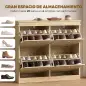 Zapatero Estrecho con 4 Puertas Abatibles y Estantes Ajustables para hasta 20 Pares Efecto Roble Zapatero Estrecho con 4 Puertas Abatibles y Estantes Ajustables para hasta 20 Pares Efecto Roble