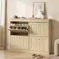 Zapatero Estrecho con 4 Puertas Abatibles y Estantes Ajustables para hasta 20 Pares Efecto Roble Zapatero Estrecho con 4 Puertas Abatibles y Estantes Ajustables para hasta 20 Pares Efecto Roble