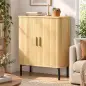 Zapatero de 5 Niveles con Puertas Correderas 4 Estantes Ajustables y Compartimentos Laterales Roble