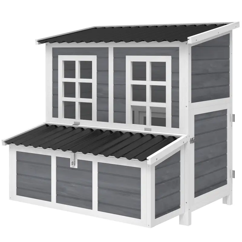 Gallinero para Exterior de Madera 100x86x100cm 2-4 Gallinas Nido Bandeja Extraíble Techo Impermeable Perchas Gris Claro Gallinero para Exterior de Madera 100x86x100cm 2-4 Gallinas Nido Bandeja Extraíble Techo Impermeable Perchas Gris Claro