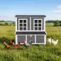 Gallinero para Exterior de Madera 100x86x100cm 2-4 Gallinas Nido Bandeja Extraíble Techo Impermeable Perchas Gris Claro Gallinero para Exterior de Madera 100x86x100cm 2-4 Gallinas Nido Bandeja Extraíble Techo Impermeable Perchas Gris Claro