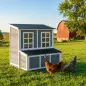 Gallinero para Exterior de Madera 100x86x100cm 2-4 Gallinas Nido Bandeja Extraíble Techo Impermeable Perchas Gris Claro Gallinero para Exterior de Madera 100x86x100cm 2-4 Gallinas Nido Bandeja Extraíble Techo Impermeable Perchas Gris Claro