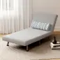 Sofá Cama Individual Plegable con Respaldo Ajustable de 5 Niveles Cojín y Tapizado de Lino Sintético 75x70x75 cm Gris