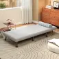 Sofá Cama Individual Plegable con Respaldo Ajustable de 5 Niveles Cojín y Tapizado de Lino Sintético 75x70x75 cm Gris