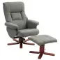 Sillón Relax Reclinable con Reposapiés Tapizado en Tejido Técnico Marco de Madera Función Basculante Gris Sillón Relax Reclinable con Reposapiés Tapizado en Tejido Técnico Marco de Madera Función Basculante Gris