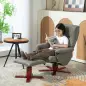 Sillón Relax Reclinable con Reposapiés Tapizado en Tejido Técnico Marco de Madera Función Basculante Gris Sillón Relax Reclinable con Reposapiés Tapizado en Tejido Técnico Marco de Madera Función Basculante Gris