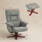 Sillón Relax Reclinable con Reposapiés Tapizado en Tejido Técnico Marco de Madera Función Basculante Gris Sillón Relax Reclinable con Reposapiés Tapizado en Tejido Técnico Marco de Madera Función Basculante Gris