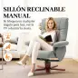 Sillón Relax Reclinable con Reposapiés Tapizado en Tejido Técnico Marco de Madera Función Basculante Gris Sillón Relax Reclinable con Reposapiés Tapizado en Tejido Técnico Marco de Madera Función Basculante Gris