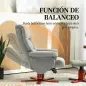 Sillón Relax Reclinable con Reposapiés Tapizado en Tejido Técnico Marco de Madera Función Basculante Gris Sillón Relax Reclinable con Reposapiés Tapizado en Tejido Técnico Marco de Madera Función Basculante Gris