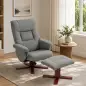 Sillón Relax Reclinable con Reposapiés Tapizado en Tejido Técnico Marco de Madera Función Basculante Gris Sillón Relax Reclinable con Reposapiés Tapizado en Tejido Técnico Marco de Madera Función Basculante Gris