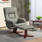 Sillón Relax Reclinable con Reposapiés Tapizado en Tejido Técnico Marco de Madera Función Basculante Gris Sillón Relax Reclinable con Reposapiés Tapizado en Tejido Técnico Marco de Madera Función Basculante Gris