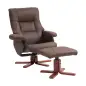 Sillón Relax Reclinable con Reposapiés Tapizado en Tejido Técnico Marco de Madera Función Basculante Marrón Oscuro Sillón Relax Reclinable con Reposapiés Tapizado en Tejido Técnico Marco de Madera Función Basculante Marrón Oscuro