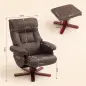 Sillón Relax Reclinable con Reposapiés Tapizado en Tejido Técnico Marco de Madera Función Basculante Marrón Oscuro Sillón Relax Reclinable con Reposapiés Tapizado en Tejido Técnico Marco de Madera Función Basculante Marrón Oscuro