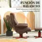 Sillón Relax Reclinable con Reposapiés Tapizado en Tejido Técnico Marco de Madera Función Basculante Marrón Oscuro Sillón Relax Reclinable con Reposapiés Tapizado en Tejido Técnico Marco de Madera Función Basculante Marrón Oscuro