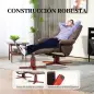 Sillón Relax Reclinable con Reposapiés Tapizado en Tejido Técnico Marco de Madera Función Basculante Marrón Oscuro Sillón Relax Reclinable con Reposapiés Tapizado en Tejido Técnico Marco de Madera Función Basculante Marrón Oscuro
