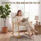 Mecedora Tapizada de Borreguito con Reposacabezas Ajustable y Patas de Madera 65x98x88 cm Crema Mecedora Tapizada de Borreguito con Reposacabezas Ajustable y Patas de Madera 65x98x88 cm Crema