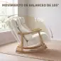 Mecedora Tapizada de Borreguito con Reposacabezas Ajustable y Patas de Madera 65x98x88 cm Crema Mecedora Tapizada de Borreguito con Reposacabezas Ajustable y Patas de Madera 65x98x88 cm Crema