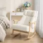 Mecedora Tapizada de Borreguito con Reposacabezas Ajustable y Patas de Madera 65x98x88 cm Crema Mecedora Tapizada de Borreguito con Reposacabezas Ajustable y Patas de Madera 65x98x88 cm Crema