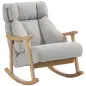 Mecedora Tapizada de Borreguito con Reposacabezas Ajustable y Patas de Madera 65x98x88 cm Gris Claro Mecedora Tapizada de Borreguito con Reposacabezas Ajustable y Patas de Madera 65x98x88 cm Gris Claro
